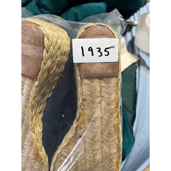 Ralph Lauren Cecilia Womens 10B Navy Shantung Wedge Espadrilles Vacation Resort - Picture 6 of 6